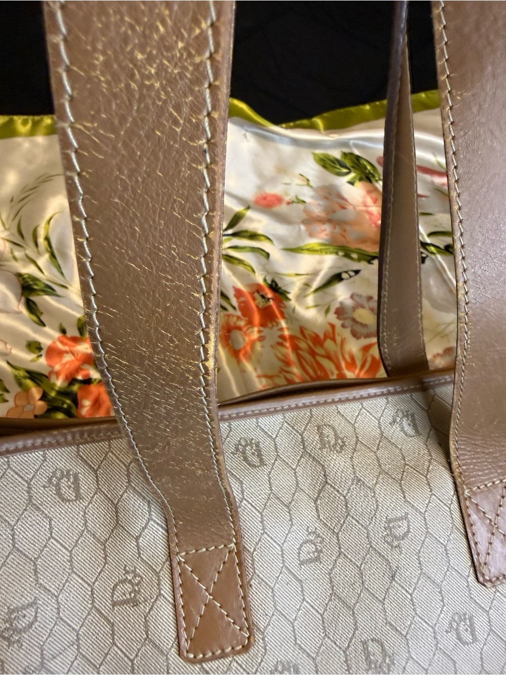 Christian Dior Vintage Monogram Canvas Shoulder Tote Bag – Made in France - Picture 10 of 15